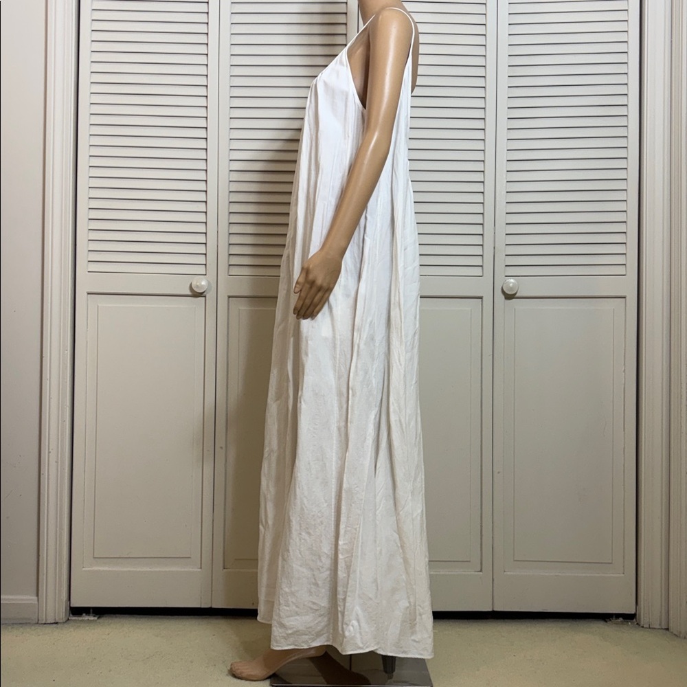 Another Tomorrow Gathered Summer Linen Maxi Dress Low Back Large - Picture 10 of 14